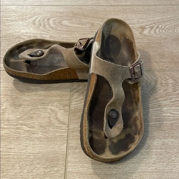 birkenstock gizeh oiled leather tobacco brown Birkenstock | Shoes | Birkenstock Gizeh Oiled Leather Tobacco Brown Sandals  With Buckle Size 36